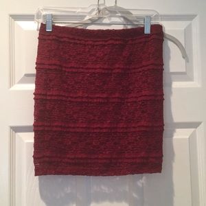 Red lace mini skirt Forever 21 Size medium